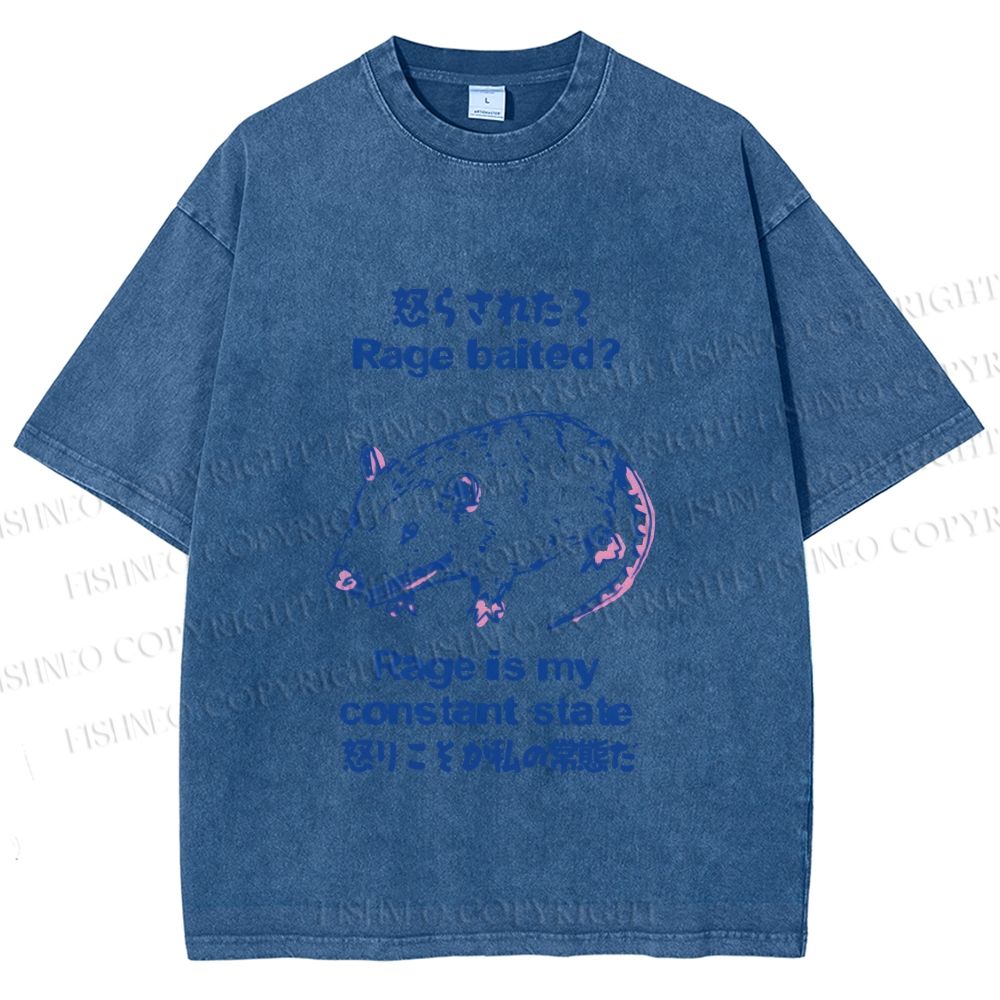 Unisex Rage is Rat's Constant State Printed Wash Tee