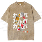 Unisex Koi Kanji Vibe Printed Washed Tee