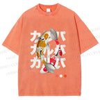 Unisex Koi Kanji Vibe Printed Washed Tee