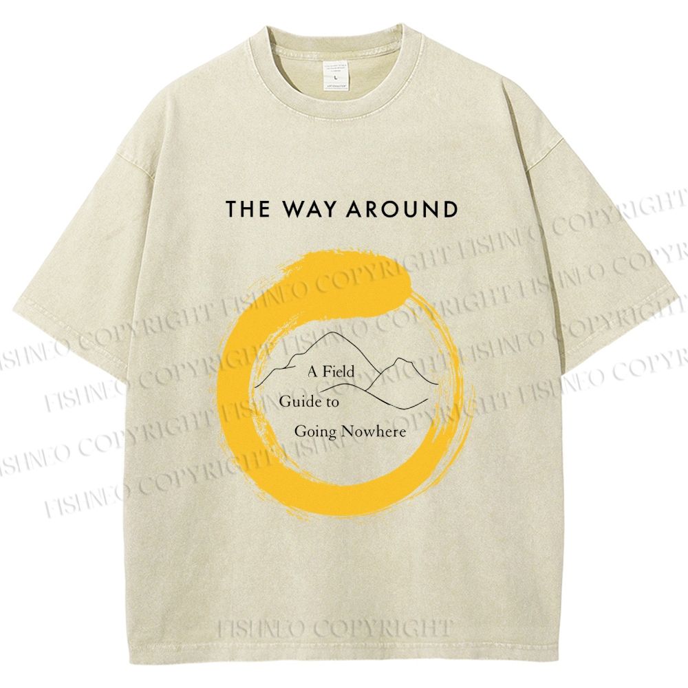 Unisex Zen Circle The Way Around Printed Washed Tee