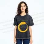 Unisex Zen Circle The Way Around Printed Washed Tee