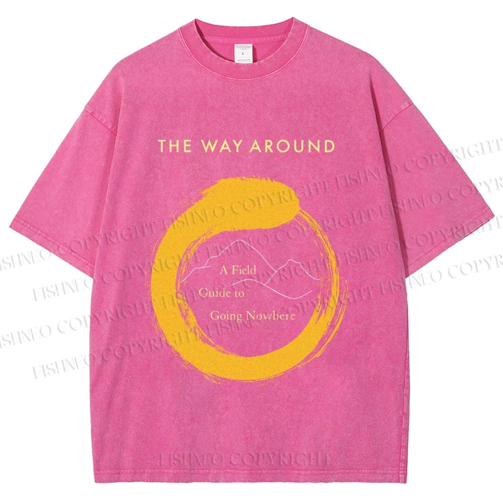 Unisex Zen Circle The Way Around Printed Washed Tee