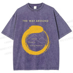 Unisex Zen Circle The Way Around Printed Washed Tee