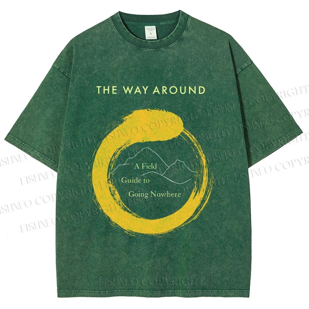 Unisex Zen Circle The Way Around Printed Washed Tee