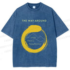 Unisex Zen Circle The Way Around Printed Washed Tee