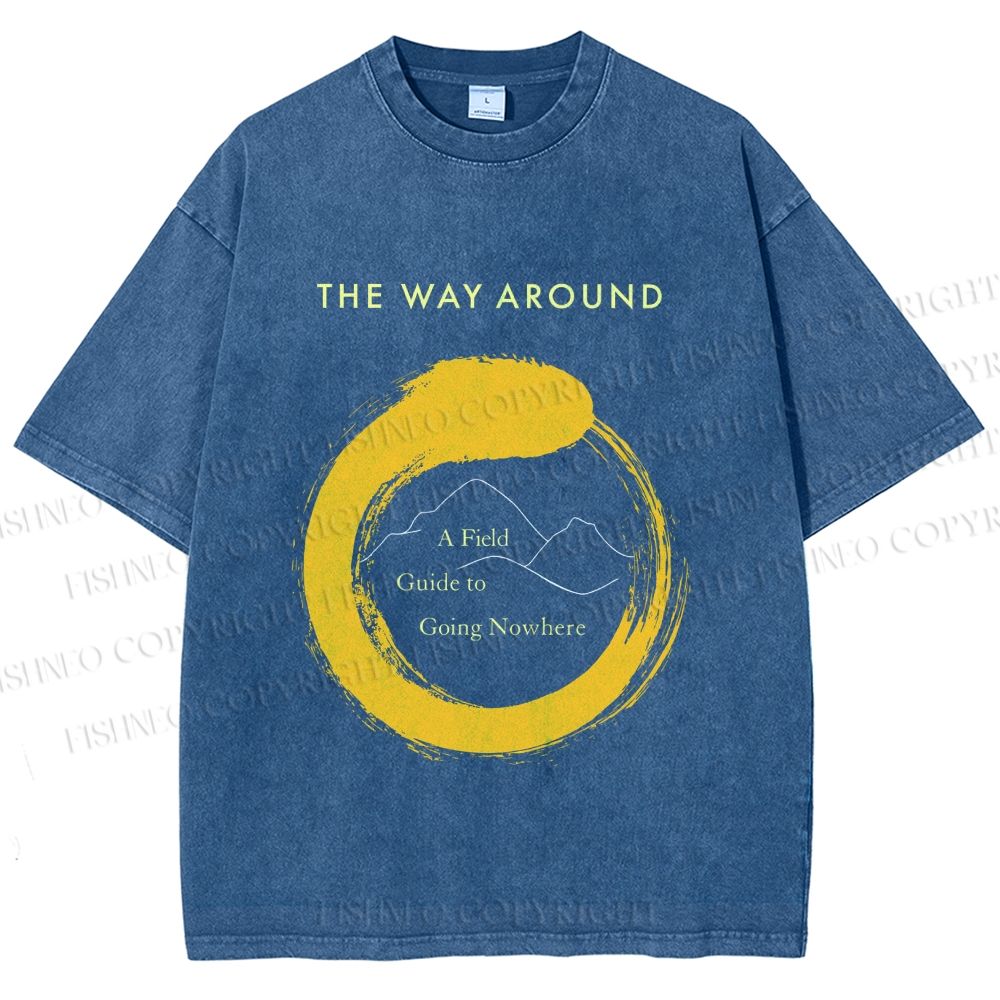Unisex Zen Circle The Way Around Printed Washed Tee