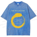 Unisex Zen Circle The Way Around Printed Washed Tee