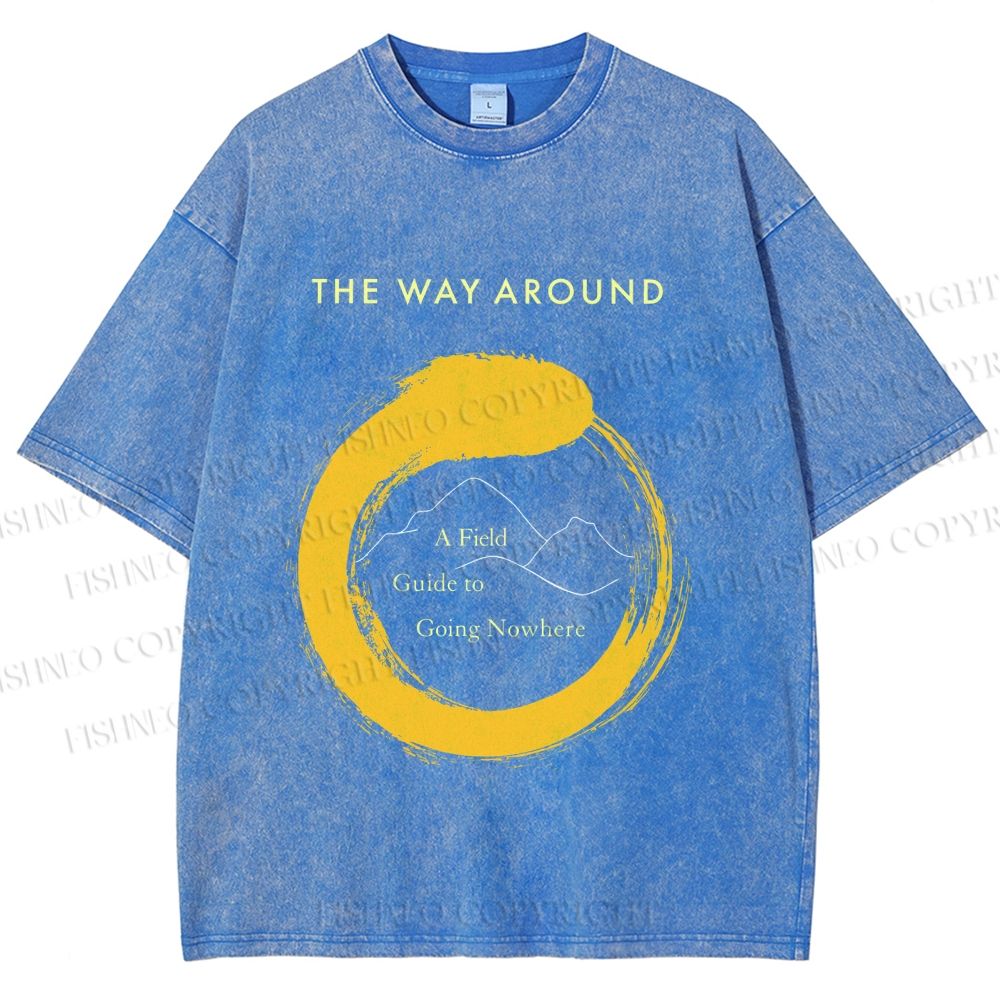 Unisex Zen Circle The Way Around Printed Washed Tee