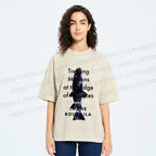 Unisex Cosmic Shark Poem Printed Washed Tee