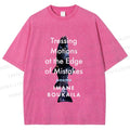 Unisex Cosmic Shark Poem Printed Washed Tee