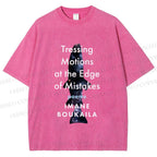 Unisex Cosmic Shark Poem Printed Washed Tee