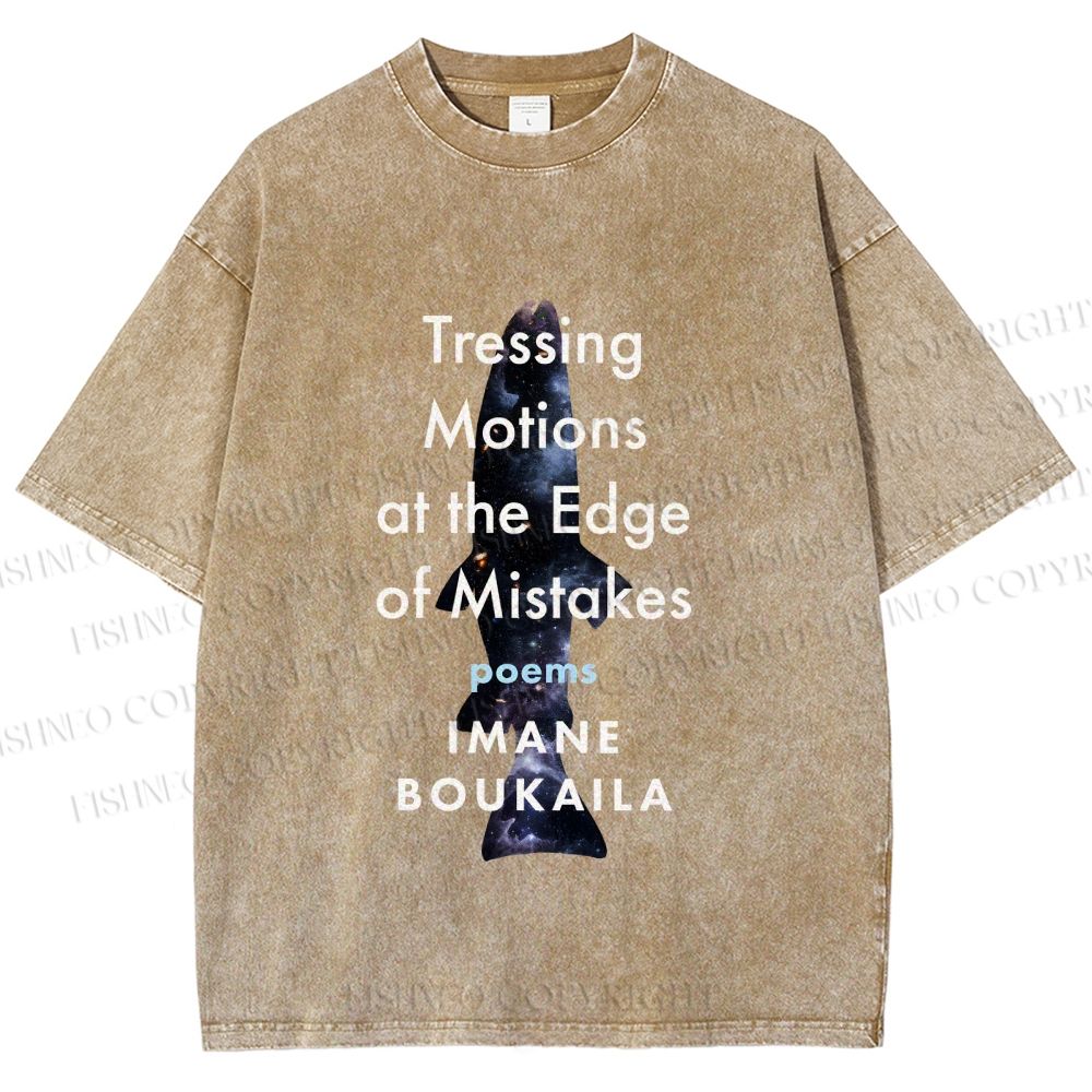 Unisex Cosmic Shark Poem Printed Washed Tee