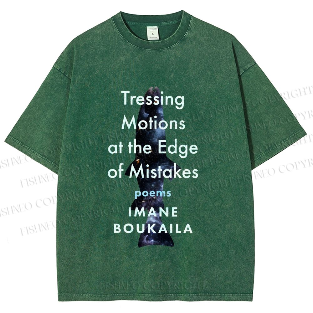 Unisex Cosmic Shark Poem Printed Washed Tee