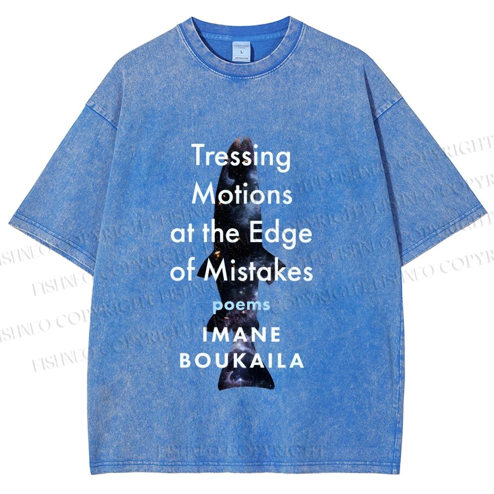 Unisex Cosmic Shark Poem Printed Washed Tee