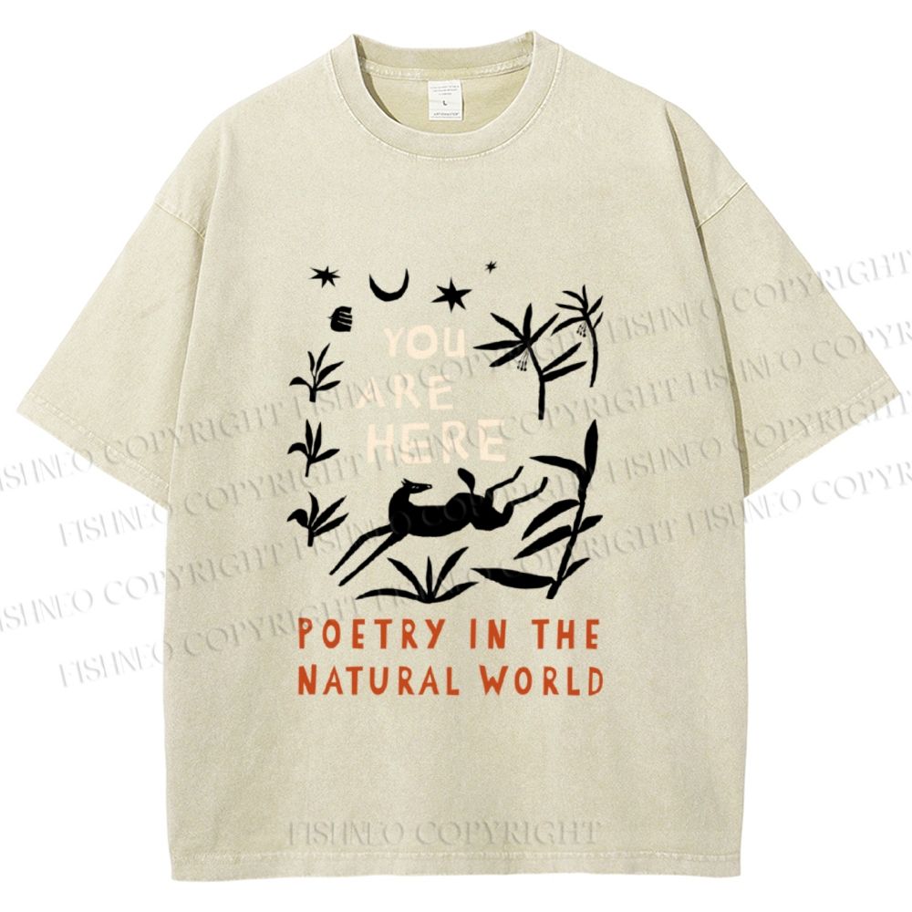 Unisex Wilderness You Are Here Printed Washed Tee