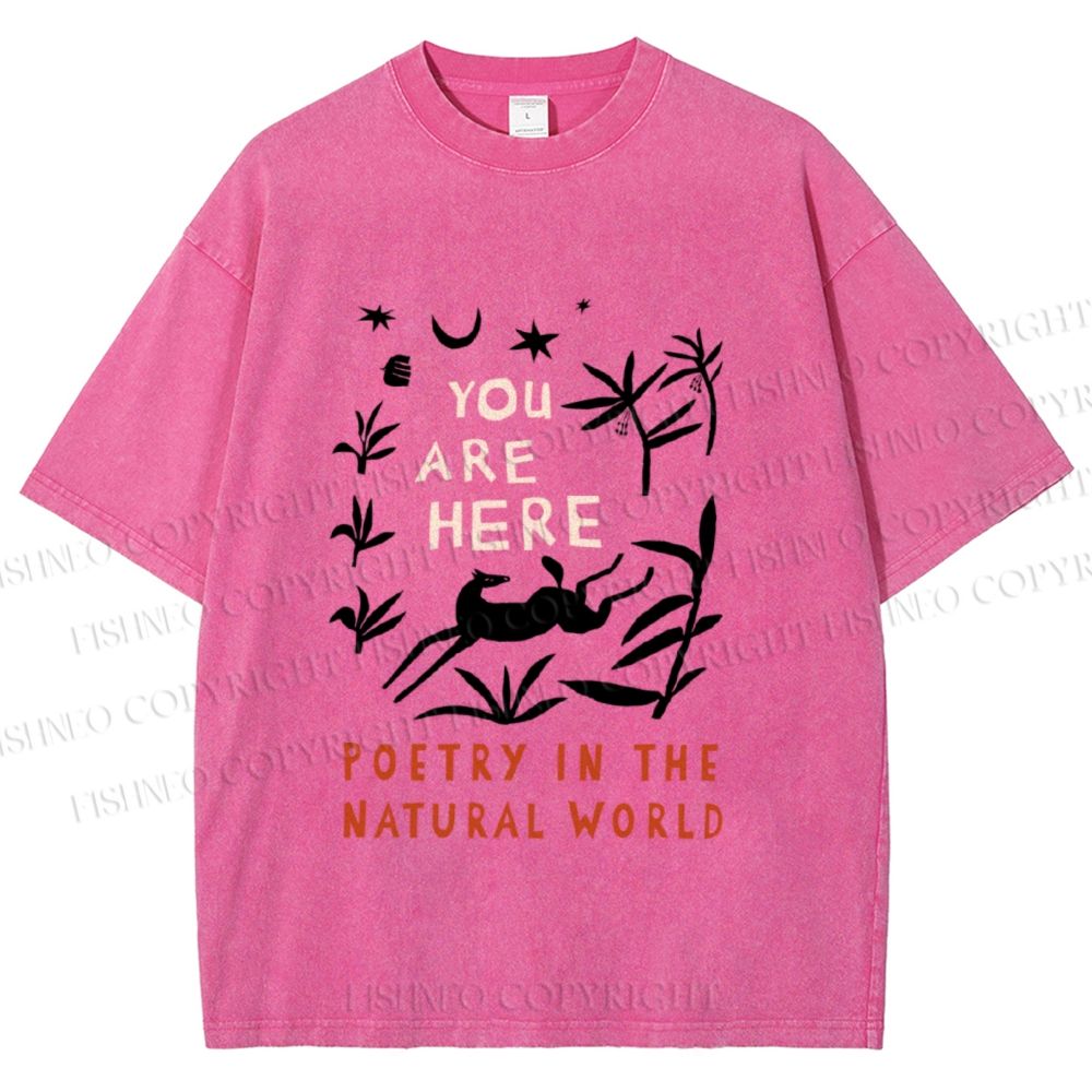 Unisex Wilderness You Are Here Printed Washed Tee