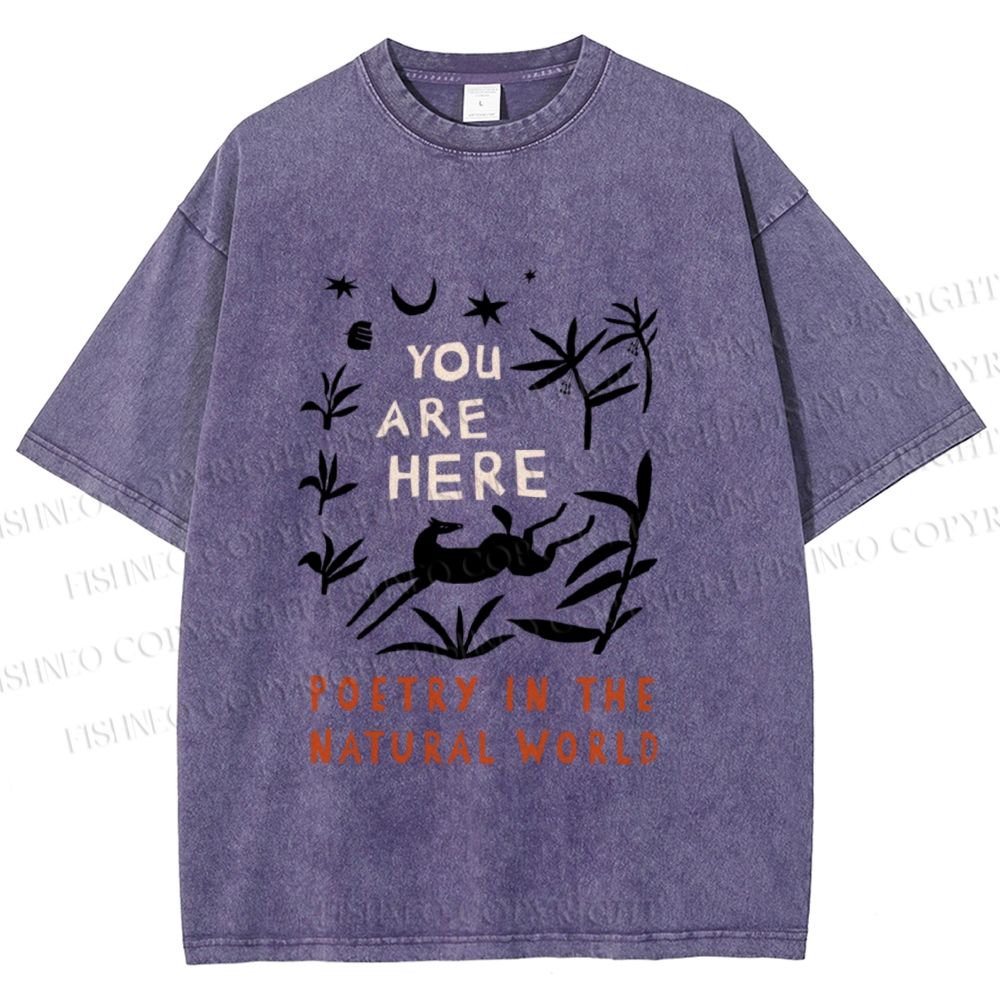 Unisex Wilderness You Are Here Printed Washed Tee