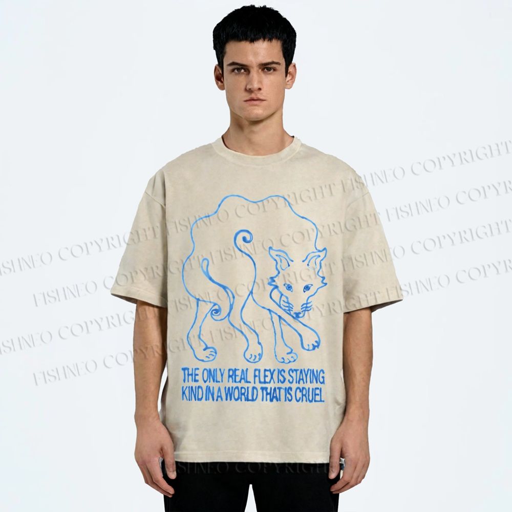Unisex Alexander Khabbazi Fox Printed Washed Tee