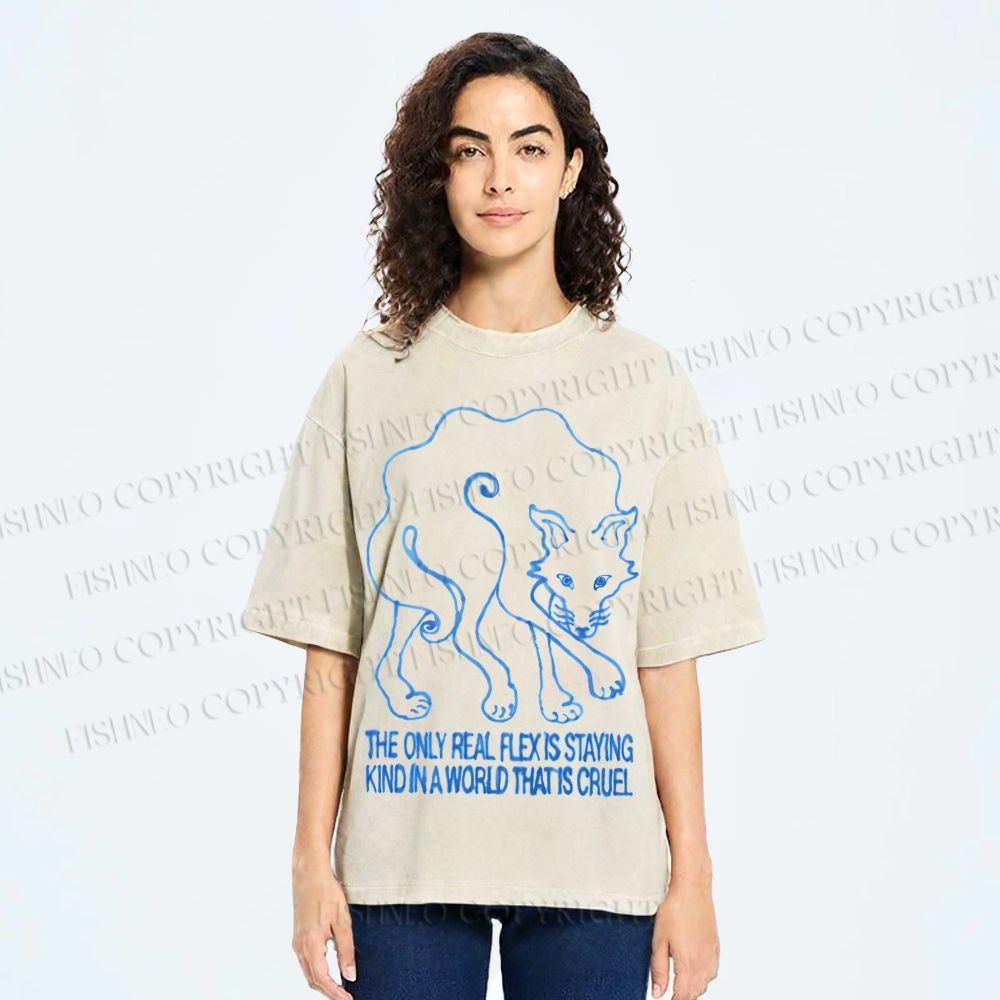Unisex Alexander Khabbazi Fox Printed Washed Tee