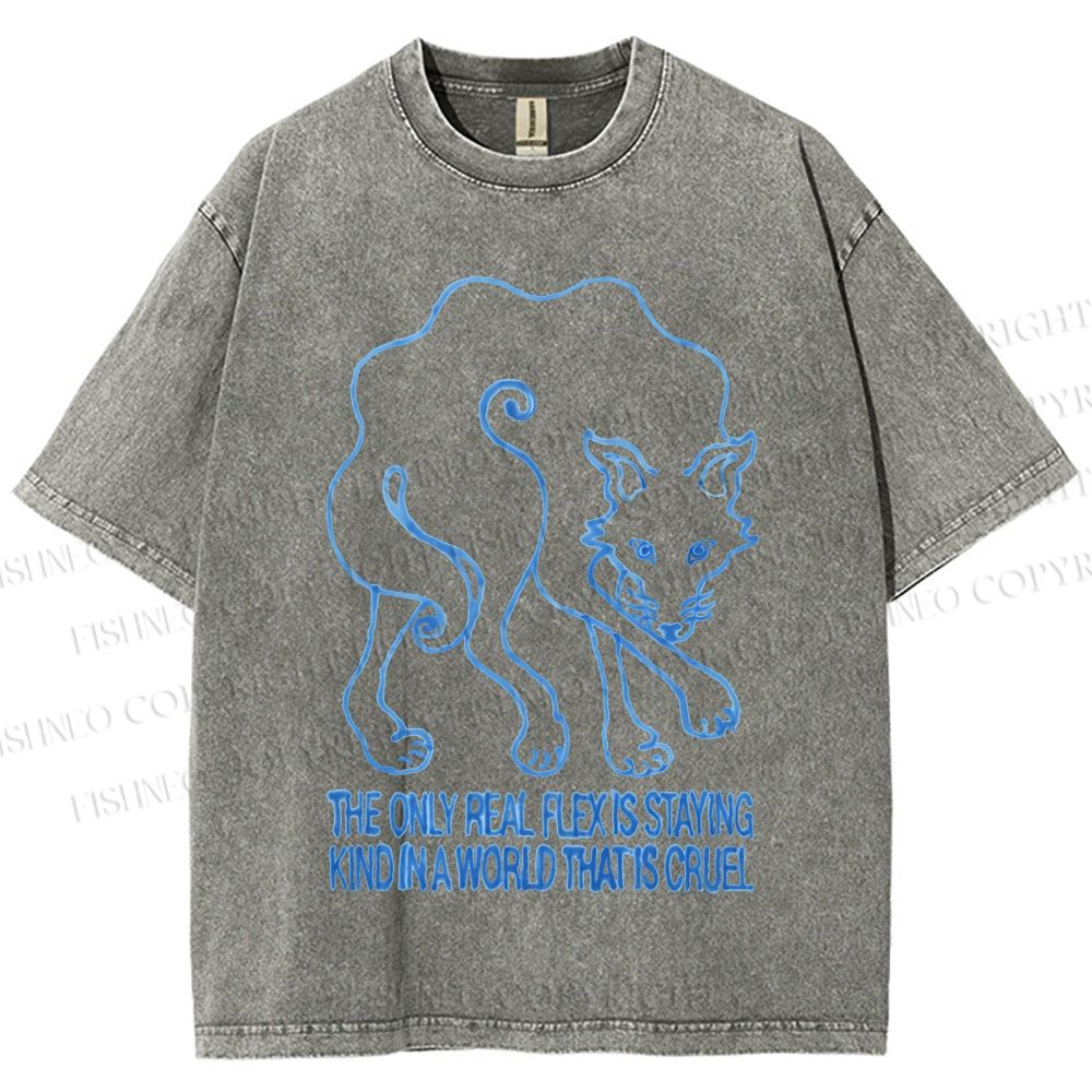 Unisex Alexander Khabbazi Fox Printed Washed Tee