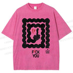 Unisex Fuck You Printed Washed Tee