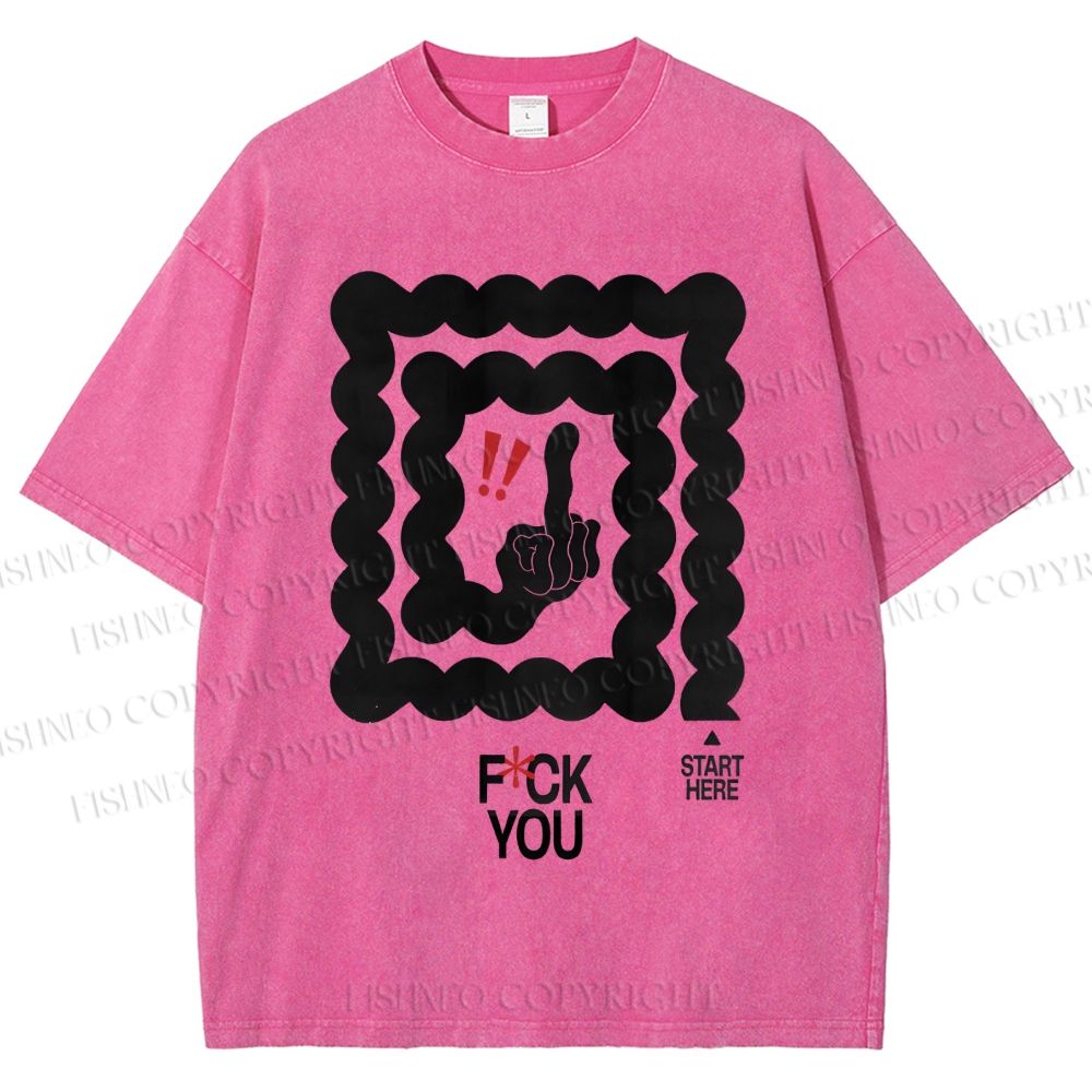 Unisex Fuck You Printed Washed Tee