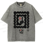 Unisex Fuck You Printed Washed Tee