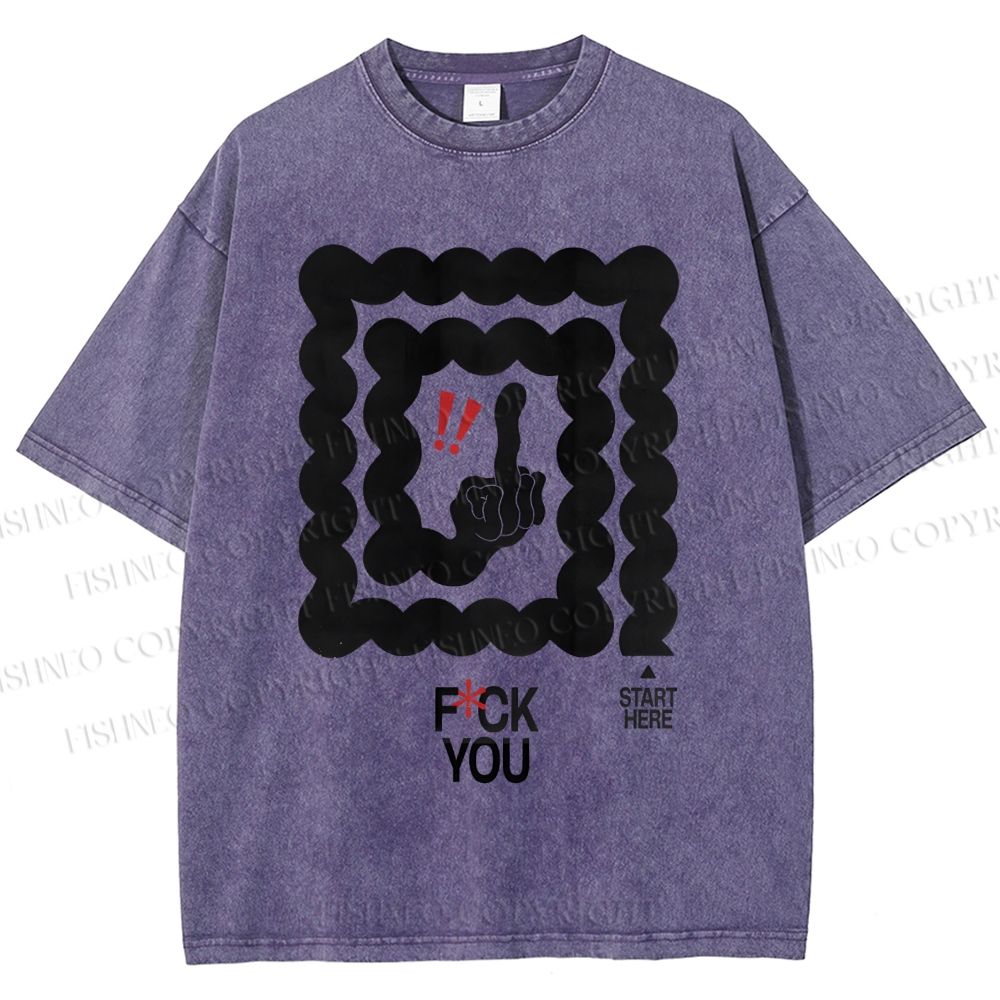 Unisex Fuck You Printed Washed Tee