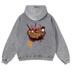 Ramen Vintage Washed Cotton Back Art Hoodie