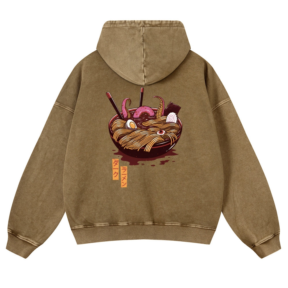 Ramen Vintage Washed Cotton Back Art Hoodie