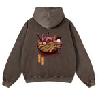 Ramen Vintage Washed Cotton Back Art Hoodie