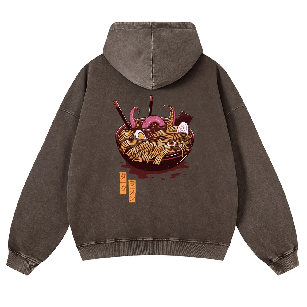 Ramen Vintage Washed Cotton Back Art Hoodie