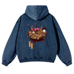 Ramen Vintage Washed Cotton Back Art Hoodie