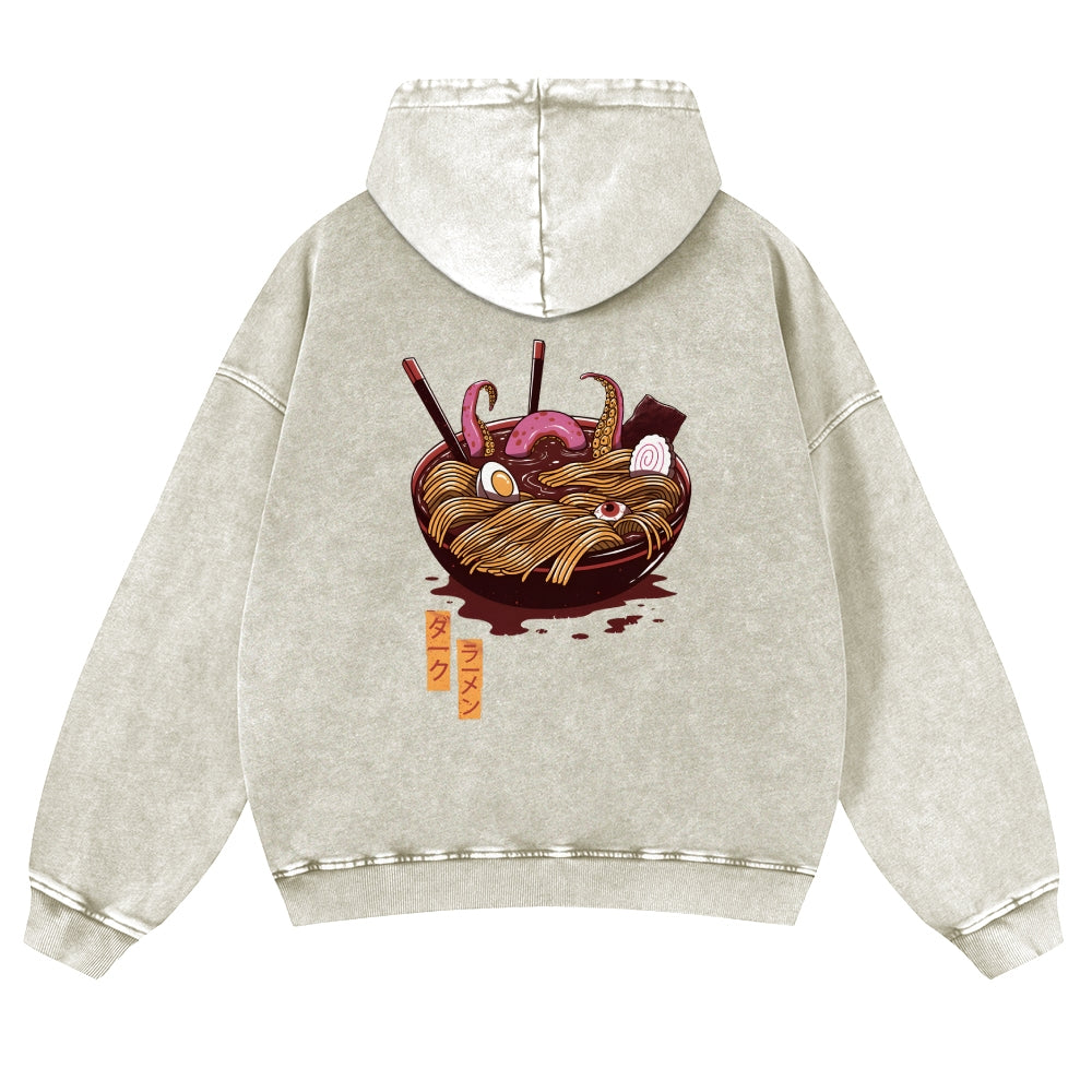 Ramen Vintage Washed Cotton Back Art Hoodie