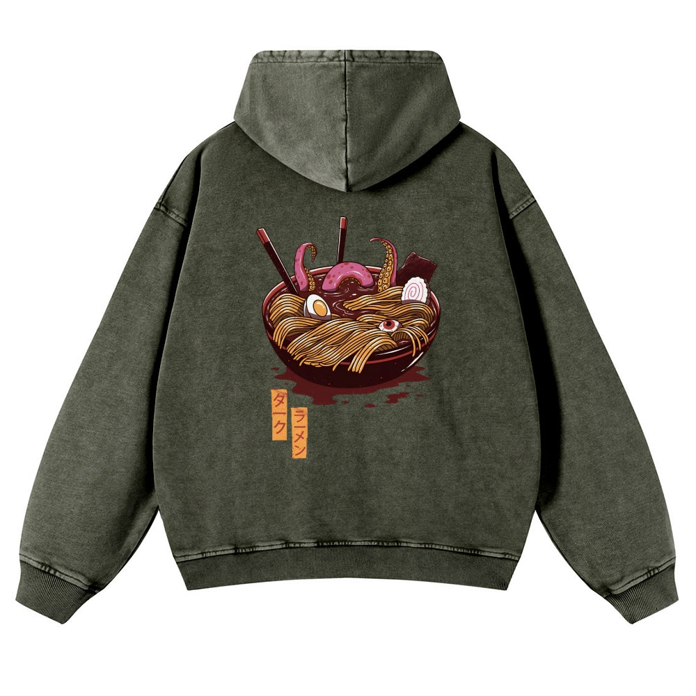 Ramen Vintage Washed Cotton Back Art Hoodie