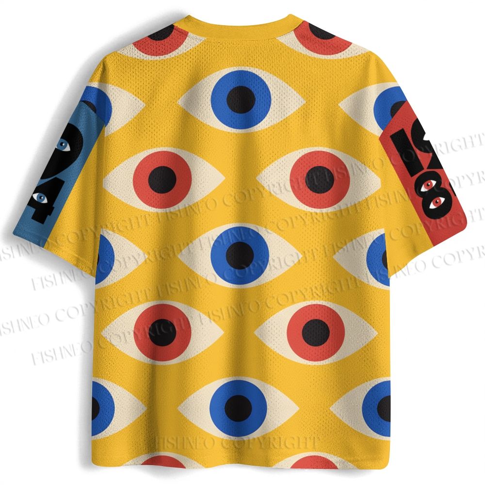 Bauhaus Geometric Eyes Printed Jersey Shirts