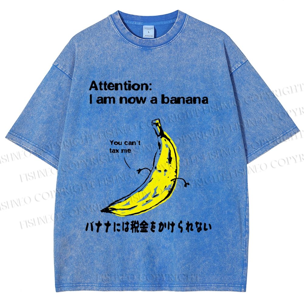 Unisex You Can't Tax A Banana Printed Washed Tee