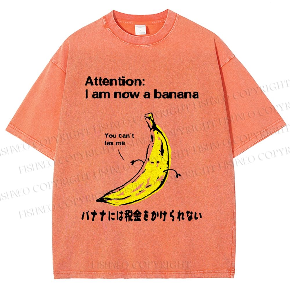 Unisex You Can't Tax A Banana Printed Washed Tee