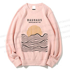 Unisex Bauhaus Geometric Waves Printed Sweatshirt