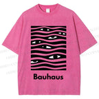 Unisex Bauhaus Wave Eyes Printed Washed Tee