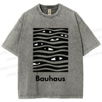 Unisex Bauhaus Wave Eyes Printed Washed Tee