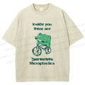 Unisex Bicycle Frog Printed Washed Tee