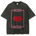Unisex Bisou Printed Washed Tee