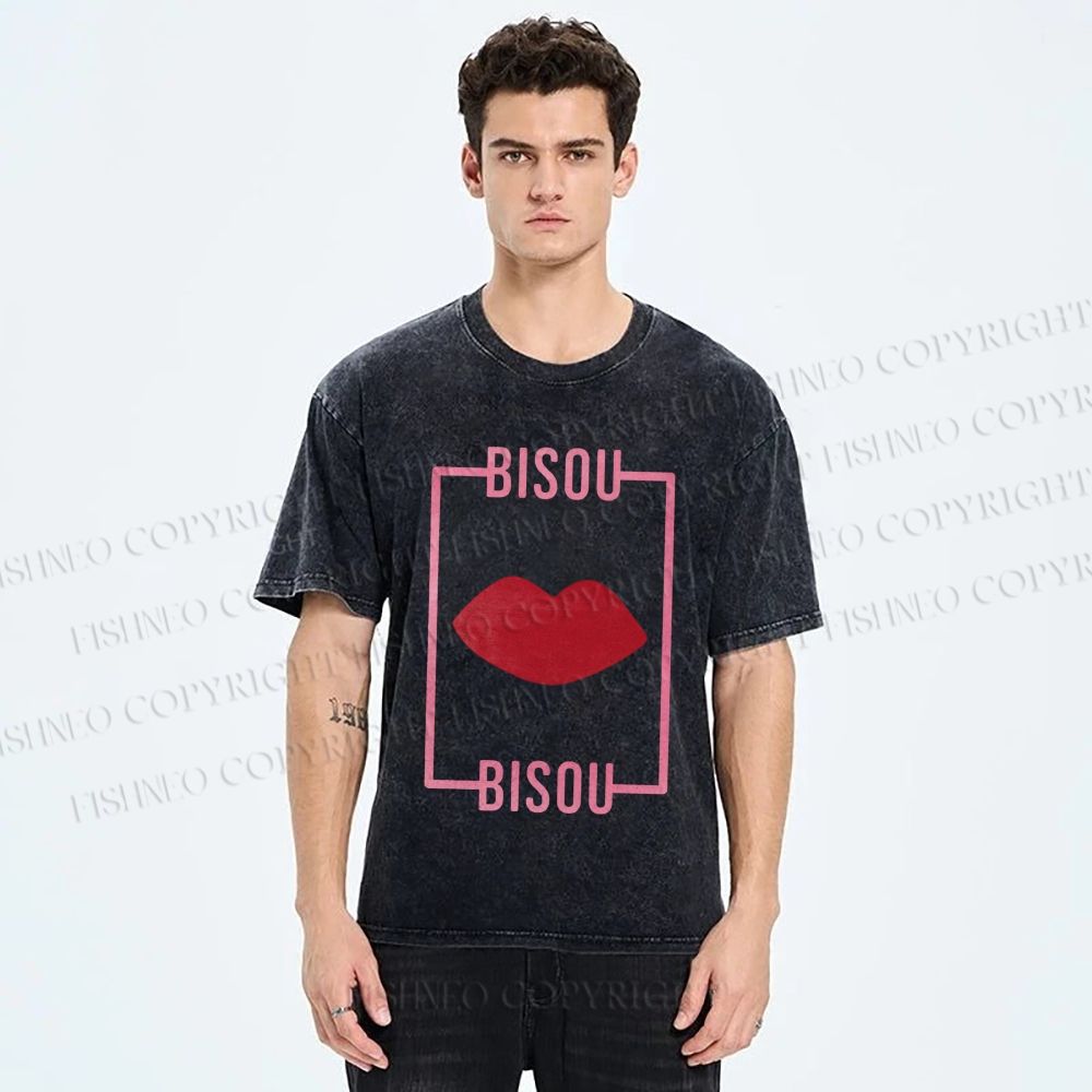 Unisex Bisou Printed Washed Tee