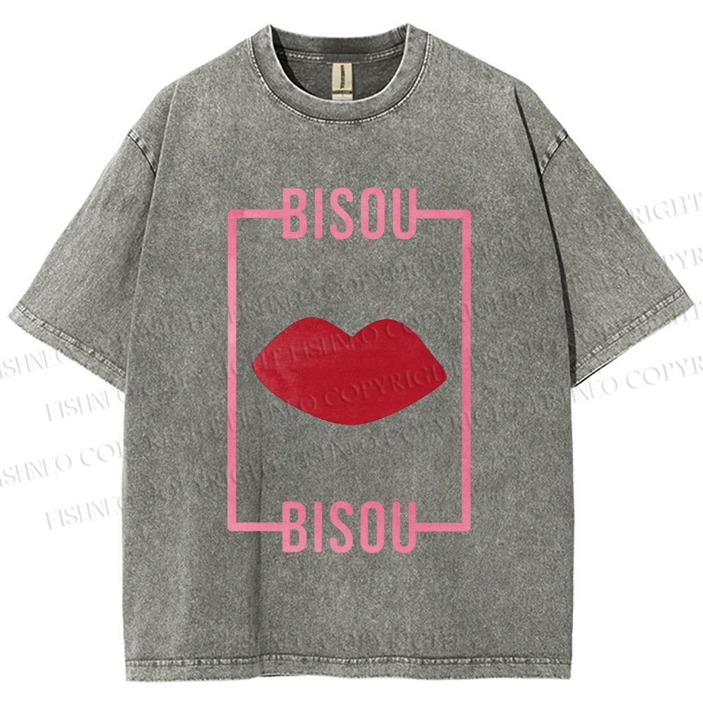 Unisex Bisou Printed Washed Tee