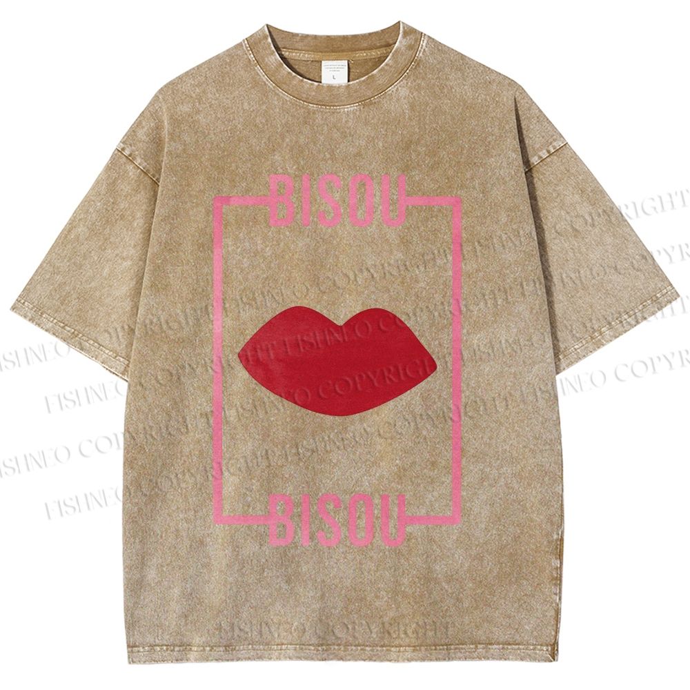 Unisex Bisou Printed Washed Tee