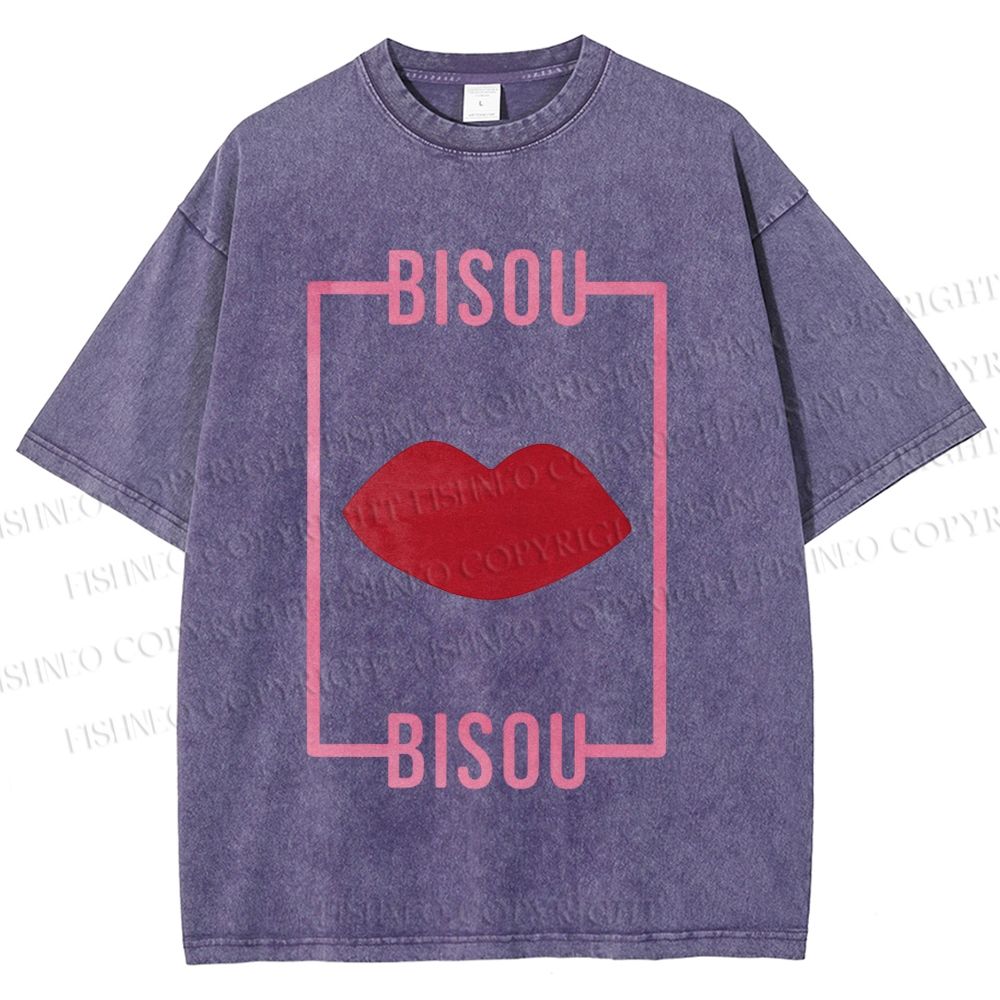 Unisex Bisou Printed Washed Tee