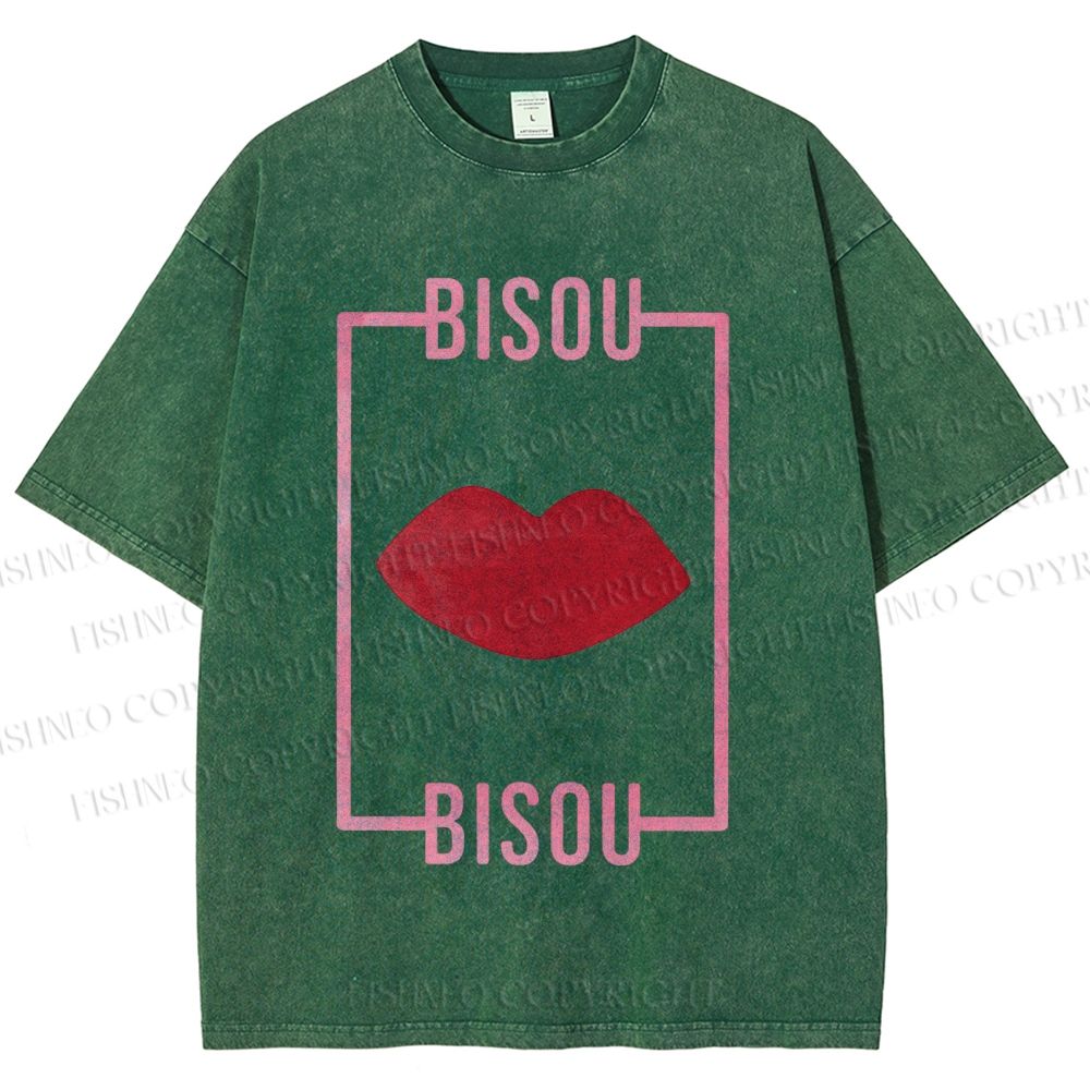 Unisex Bisou Printed Washed Tee