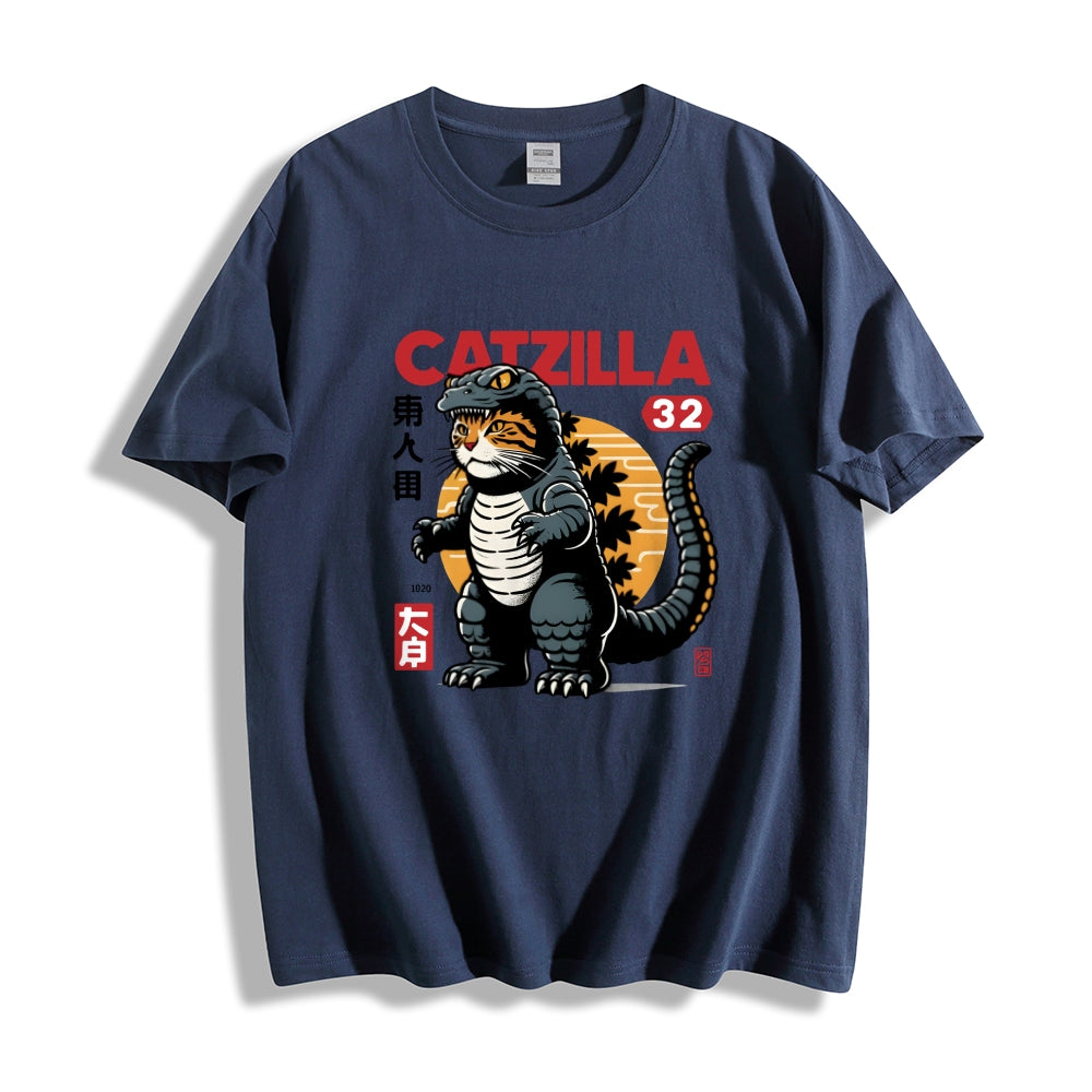 Catzilla Cat Godzilla Japanese Style Classic Tee