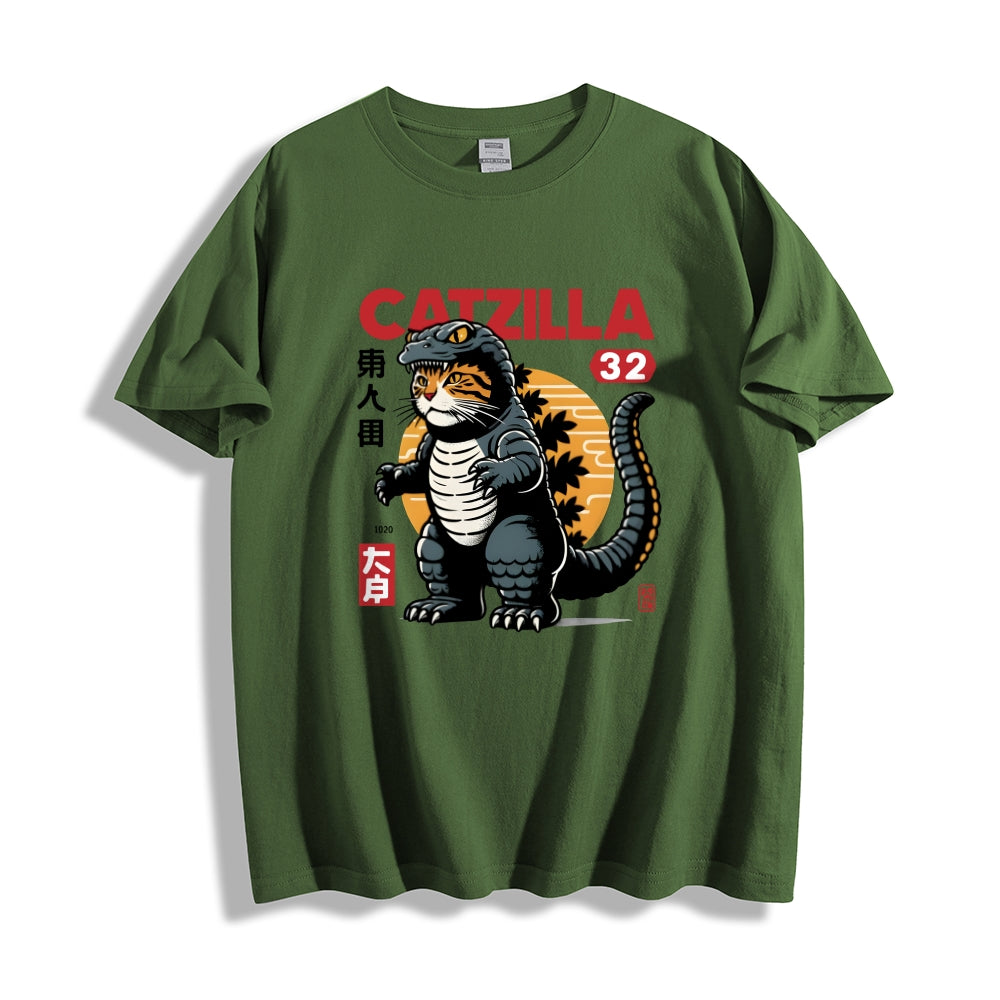 Catzilla Cat Godzilla Japanese Style Classic Tee